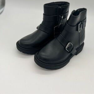Girls' Cadi Zipper Moto Boots Black - art class Size 13T